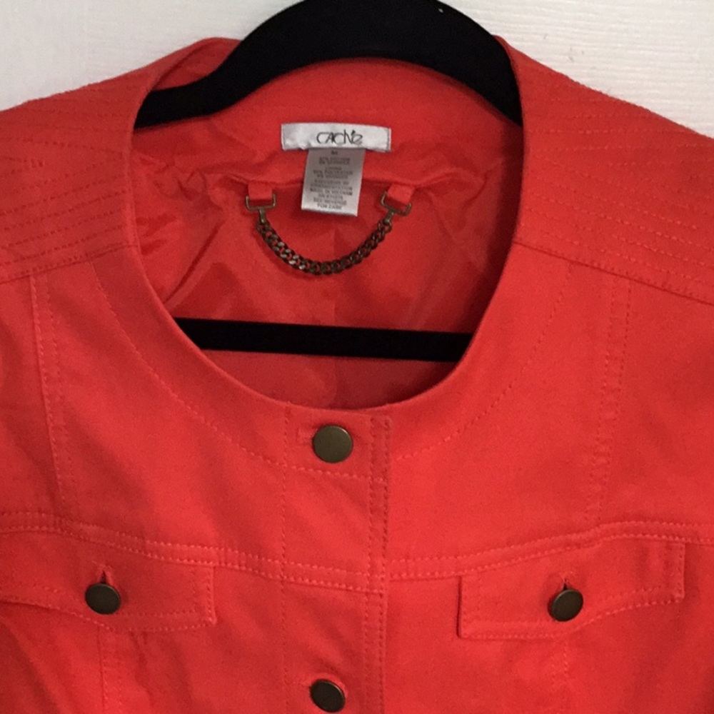 Cache Red Cropped Spring/Summer Jacket - image 2